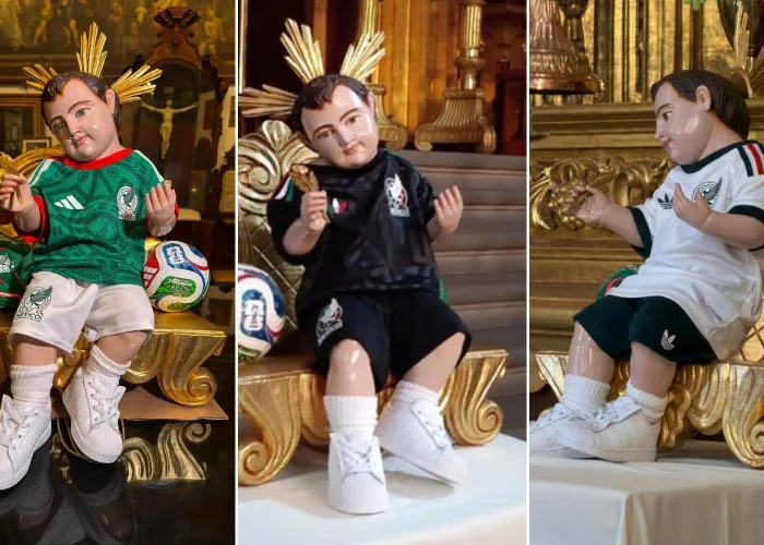 Durante el Mundial, el Niño Jesús se viste de fútbol en la Catedral de Ciudad de México