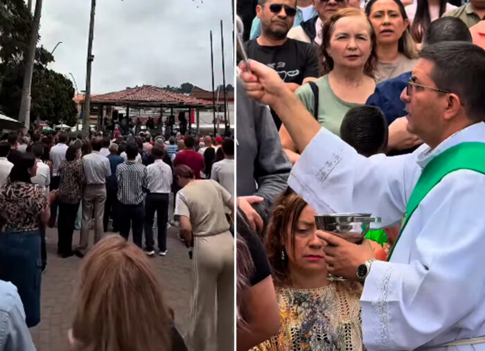 Colombianos convierten plazas y parques en “iglesias” para celebrar la Misa tras el terremoto